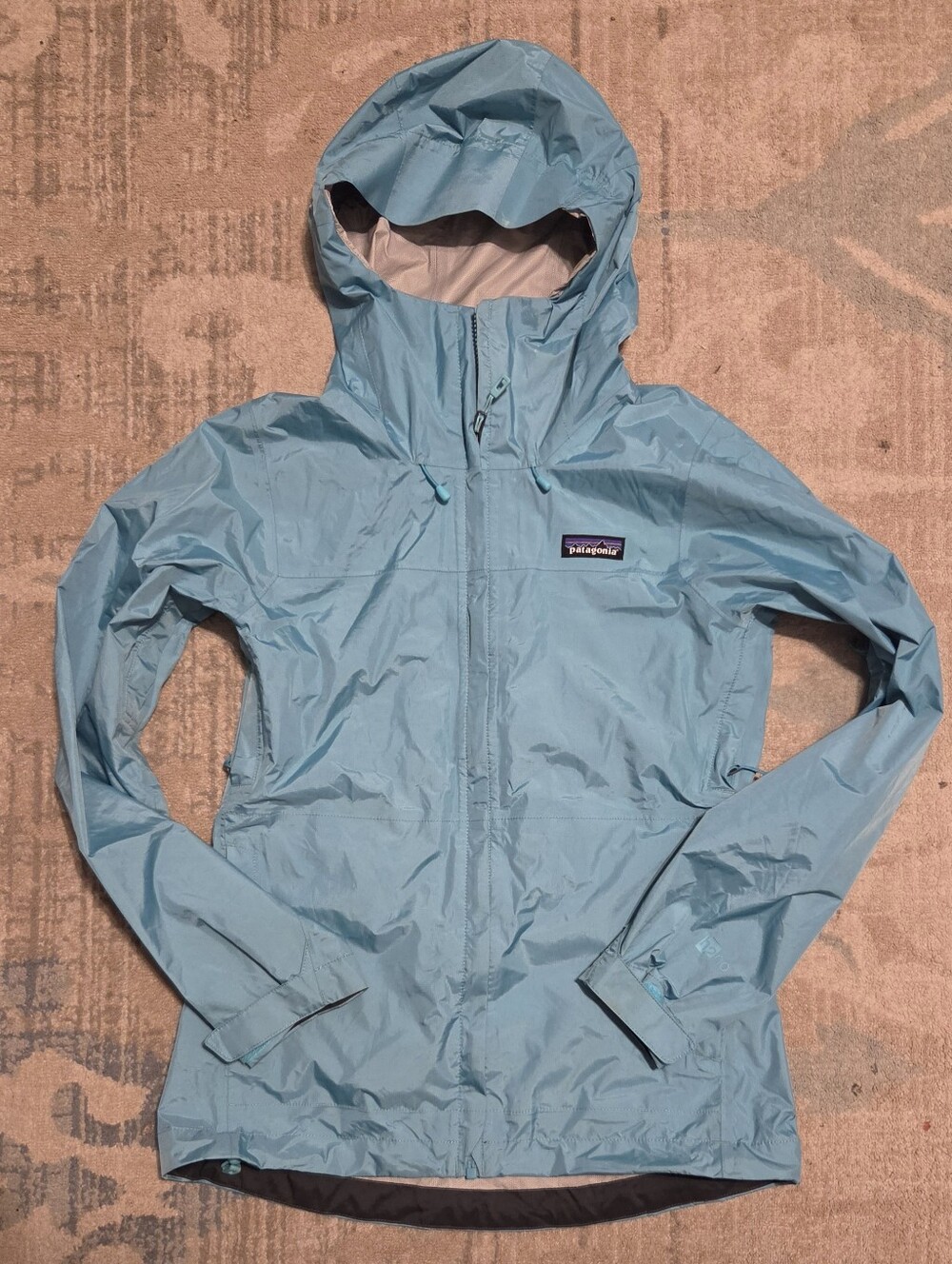 Women Patagonia Torrentshell Jacket. Teal Blue. Size XS